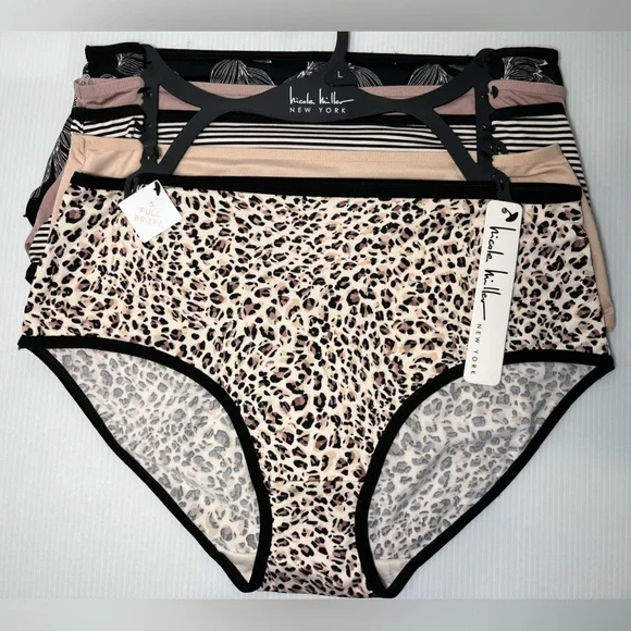 Nicole Miller Full Coverage Super Soft & Silky Smooth Stretch 5pc Briefs Set - Picture 1 of 13